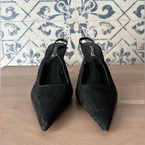 MANGO BLACK SUADE HEELS